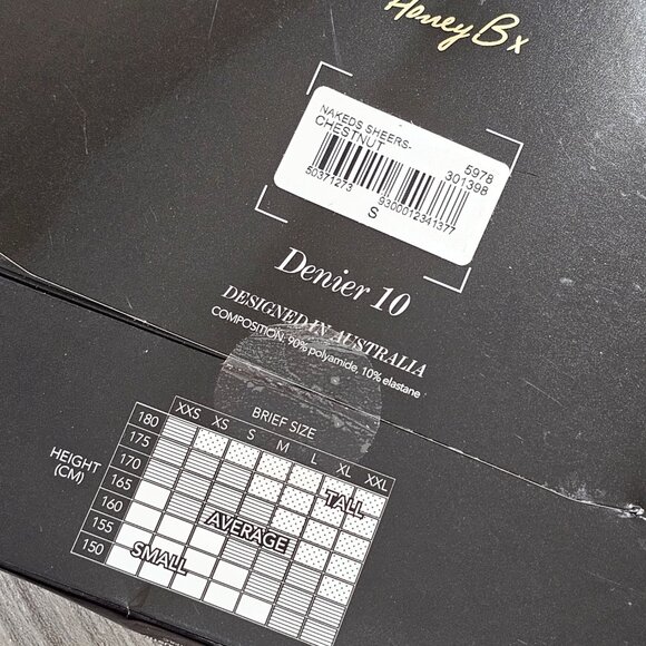 Honey Birdette Nakeds Chestnut Sheer Stockings Stay Ups Hosiery Size S - Picture 3 of 4